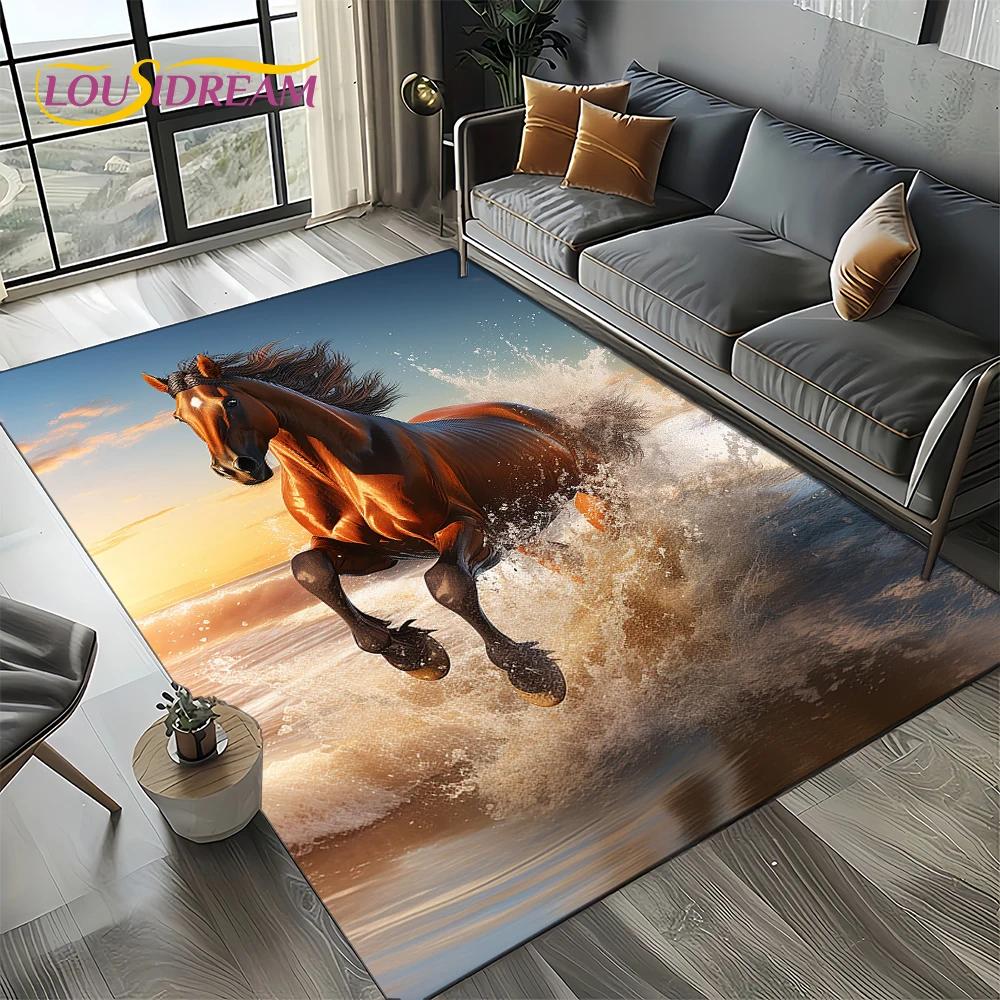 27 Style Horse Pentium Gallant Steed Animal Carpet Rug for Living Room Bedroom Home Sofa Decoration,Area Rug Non-slip Floor Mat