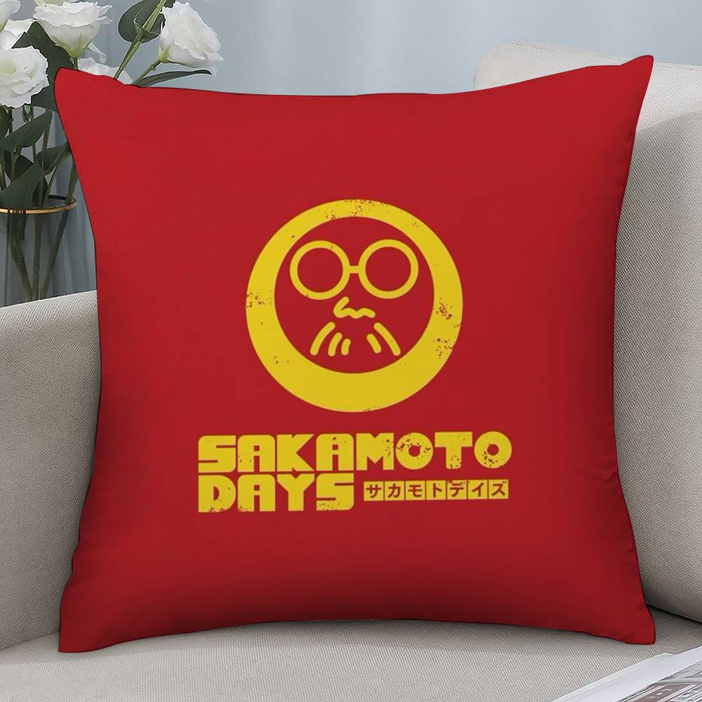 Anime S-Sakamoto Days Pillow Case Short Plush Double-sided Print Square Throw Pillow Covers Sofa Home Cushion Decor