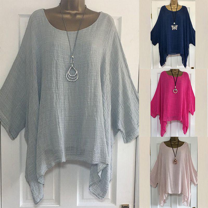 Size Plus Womens Summer T Shirt Kaftan Baggy Blouse Ladies Casual Tops Tunic