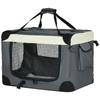 60cm Foldable Pet Carrier, with Cushion, for Miniature Dogs and Cats - Grey