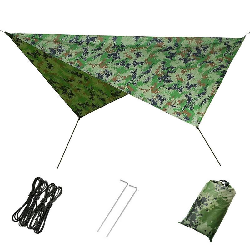 Hamaca Grande Lona Impermeable para Tienda de Campaña Lona Ligera Portátil Impermeable Ripstop Fácil de Doblar Refugio Solar Protección UV