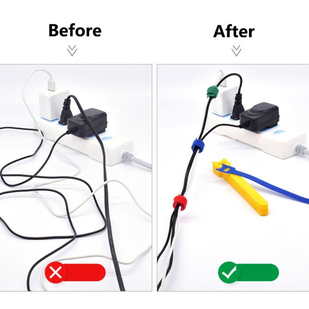 50Pcs 150mmx12mm T Buckle Strap Nylon Loop Wrap Data Cable Tie Portable Cable Organizer Home