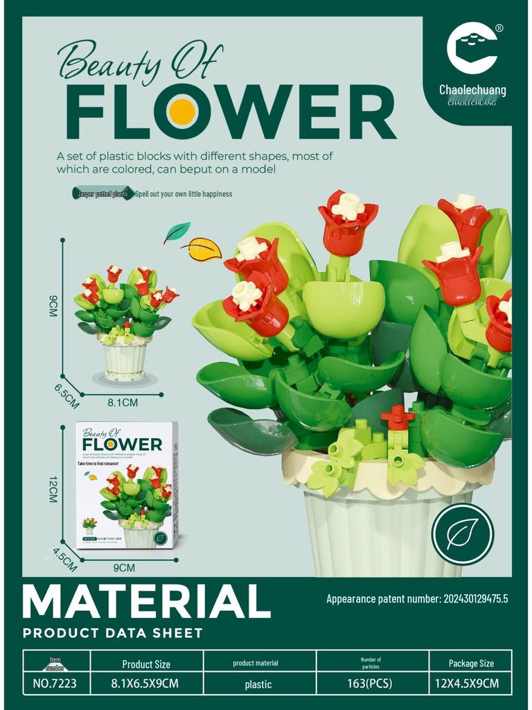 Konservierte Blume Sukkulente Bausteine - Valentinstag Spielzeug für Kinder (Kompatibel mit Lego)