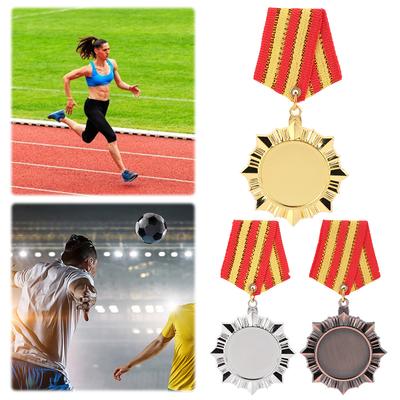5cm Gold/Silver/Bronze Medal Award Medals with Neck Ribbon Students Rewards Metal Winner Medals for Talent Show Party Race