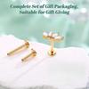 Bobisty G23 Titanium Tragus Conch Helix Piercing Jewelry 6mm 8mm 10mm Internally Threaded Flat Back Stud Earrings Tragus Jewel