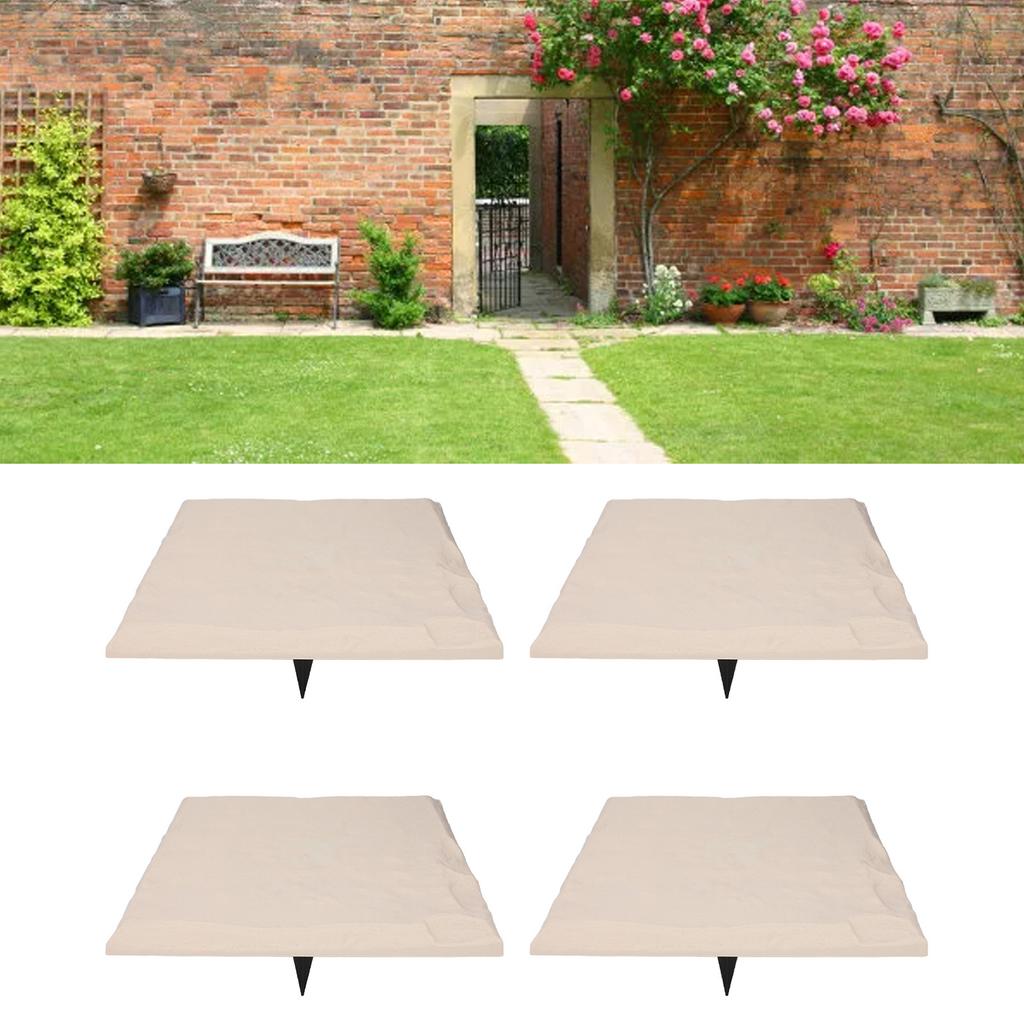 Stepping Stone with Ground Stakes Polypropylene Resin Weatherproof Garden Decor Stepping Stone for Lawn Outdoor