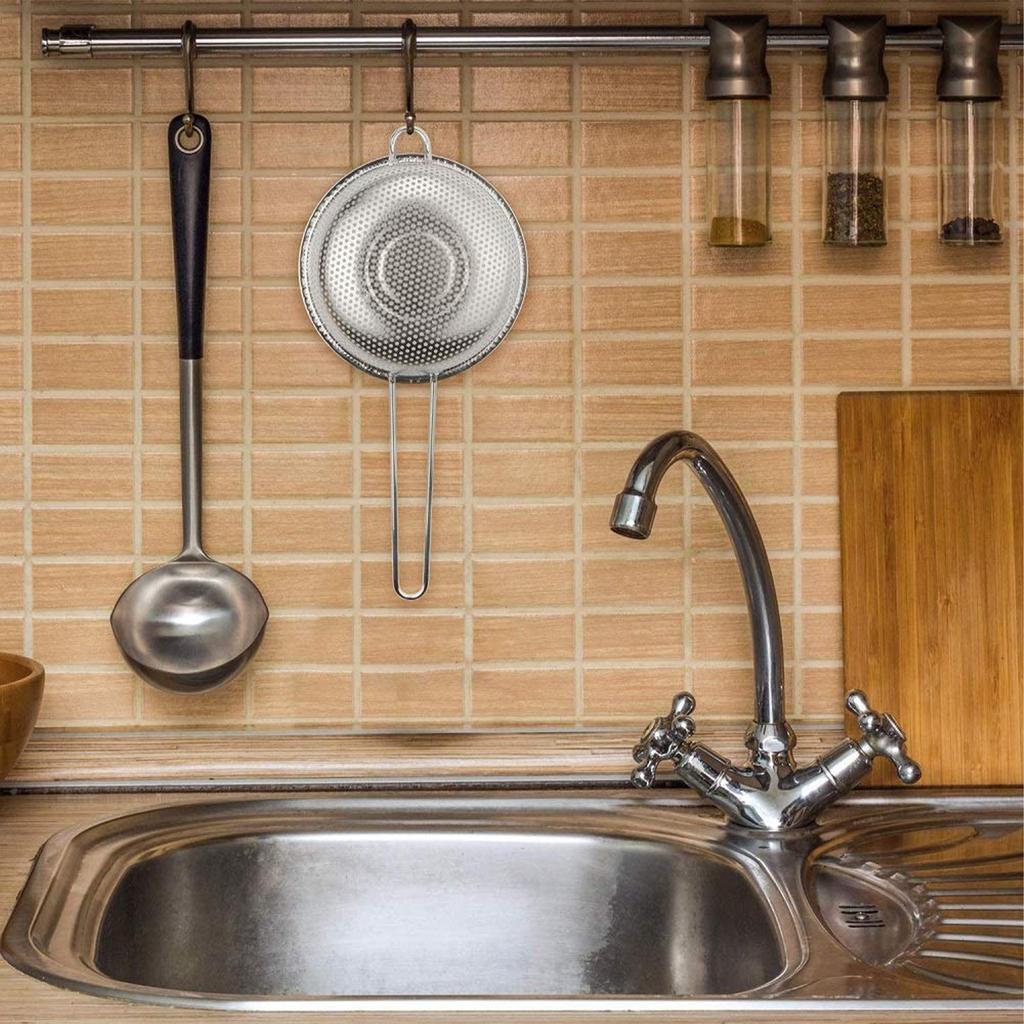 Effizientes Edelstahl-Netzsieb mit ergonomischem Griff Lebensmittelsieb für Spül-, Trocknungs- und Abseihenaufgaben