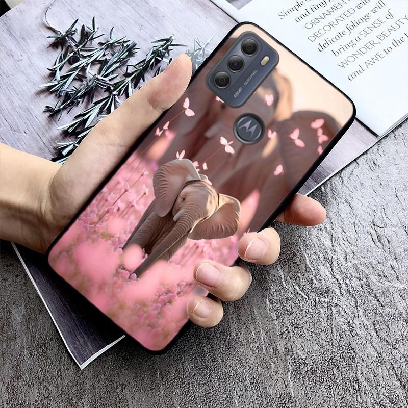Cute Baby Elephants Phone Case For Moto G84 G23 G24 G31 G32 G41 G51 G52 G53 G54 G71 G82 G42 G62 G200 G Play G Stylus