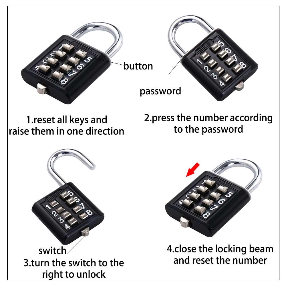 Durable Zinc Alloy Combination Password Code For Luggage Suitcase Number Locks Password Lock Smart Lock Padlock