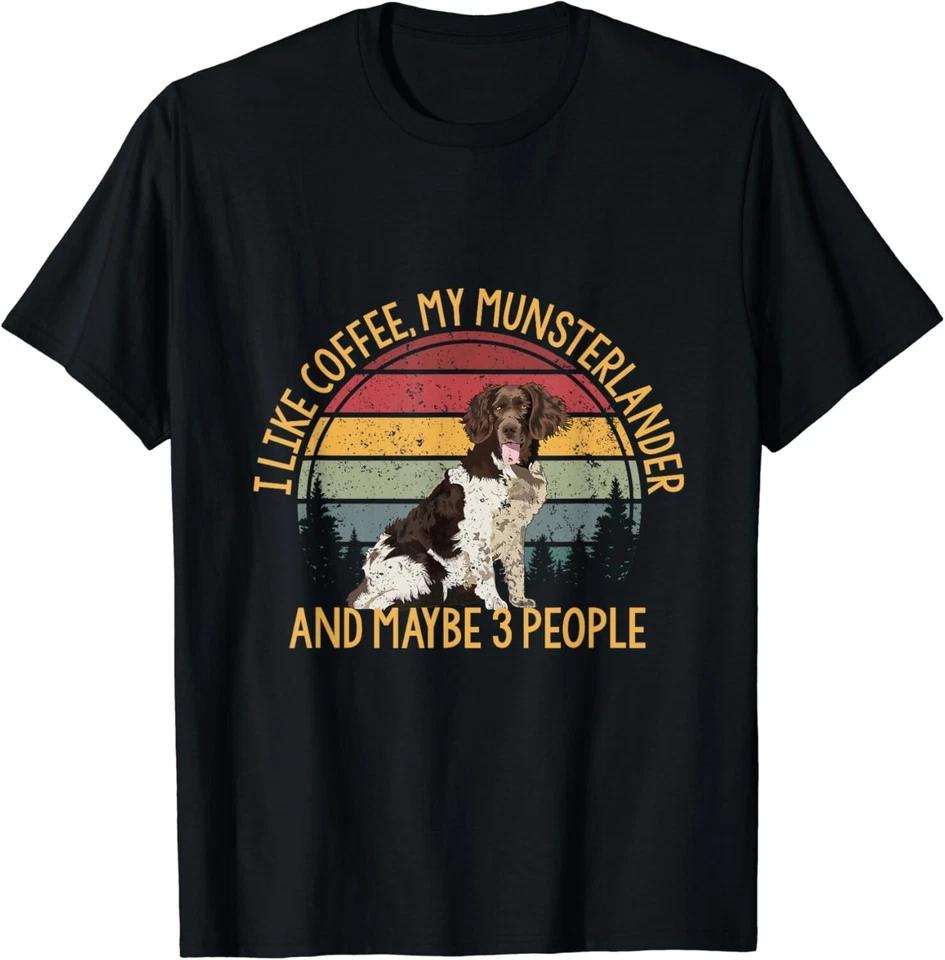 Coffee and my munsterlander Münsterländer 3 people dogT-Shirt 4XL