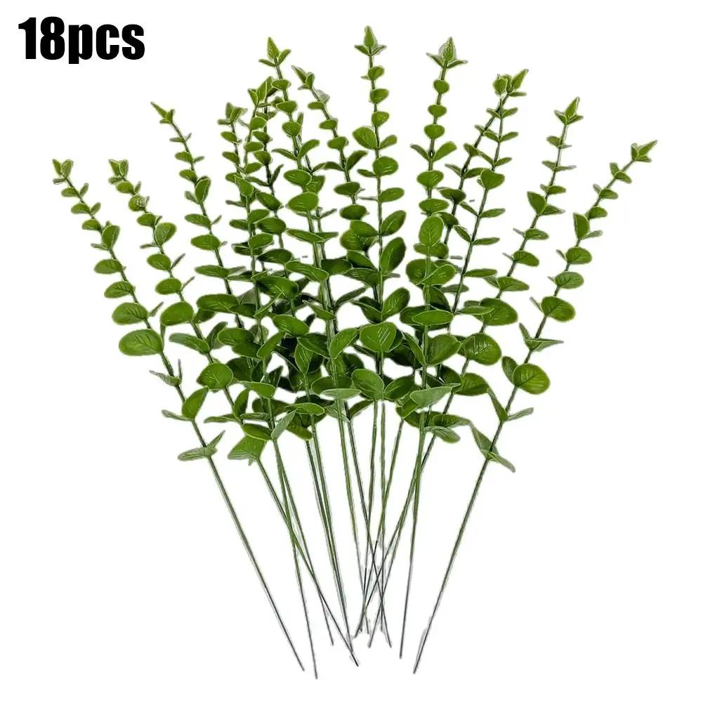 18pcs Eucalyptus Stems Artificial Eucalyptus Leaves For Wedding Home Christmas Decoration 2026 Christmas