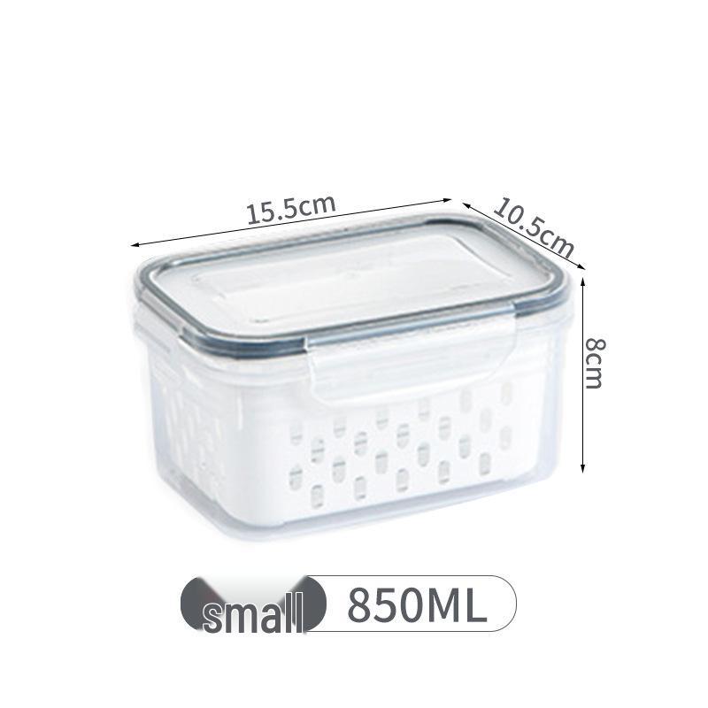 Large Capacity Double-Layer Transparent Fruit Storage Box with Drain - Food-Grade Plastic