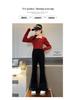 Girls' Micro-Flared Black Pants - Stylish & Warm for Autumn/Winter 2025