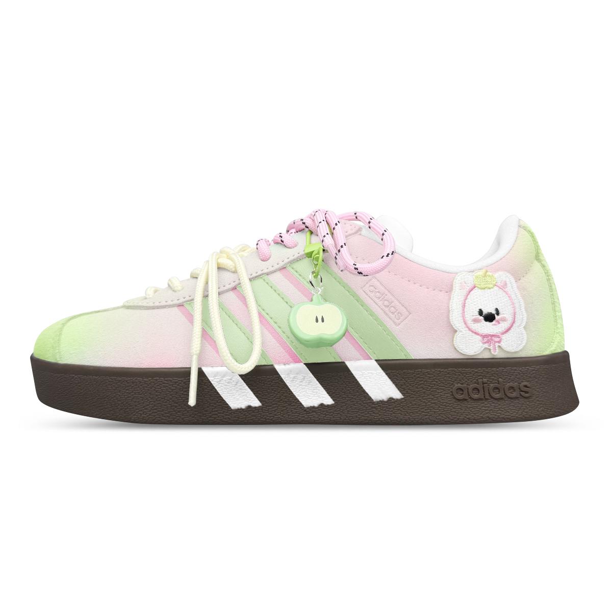 

Adidas VL COURT 2.0 Cushioning, Wear Resistant Low top Skateboard Shoes Unisex White Green HQ1802(Team116-ad) 35⅔