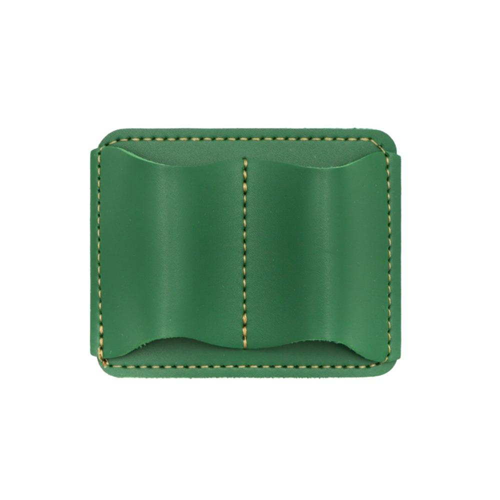 

Кожаный держатель для ручек ручной работы с металлическим зажимом, чехол для ручек, портативный органайзер для карандашей, журнал зелёный