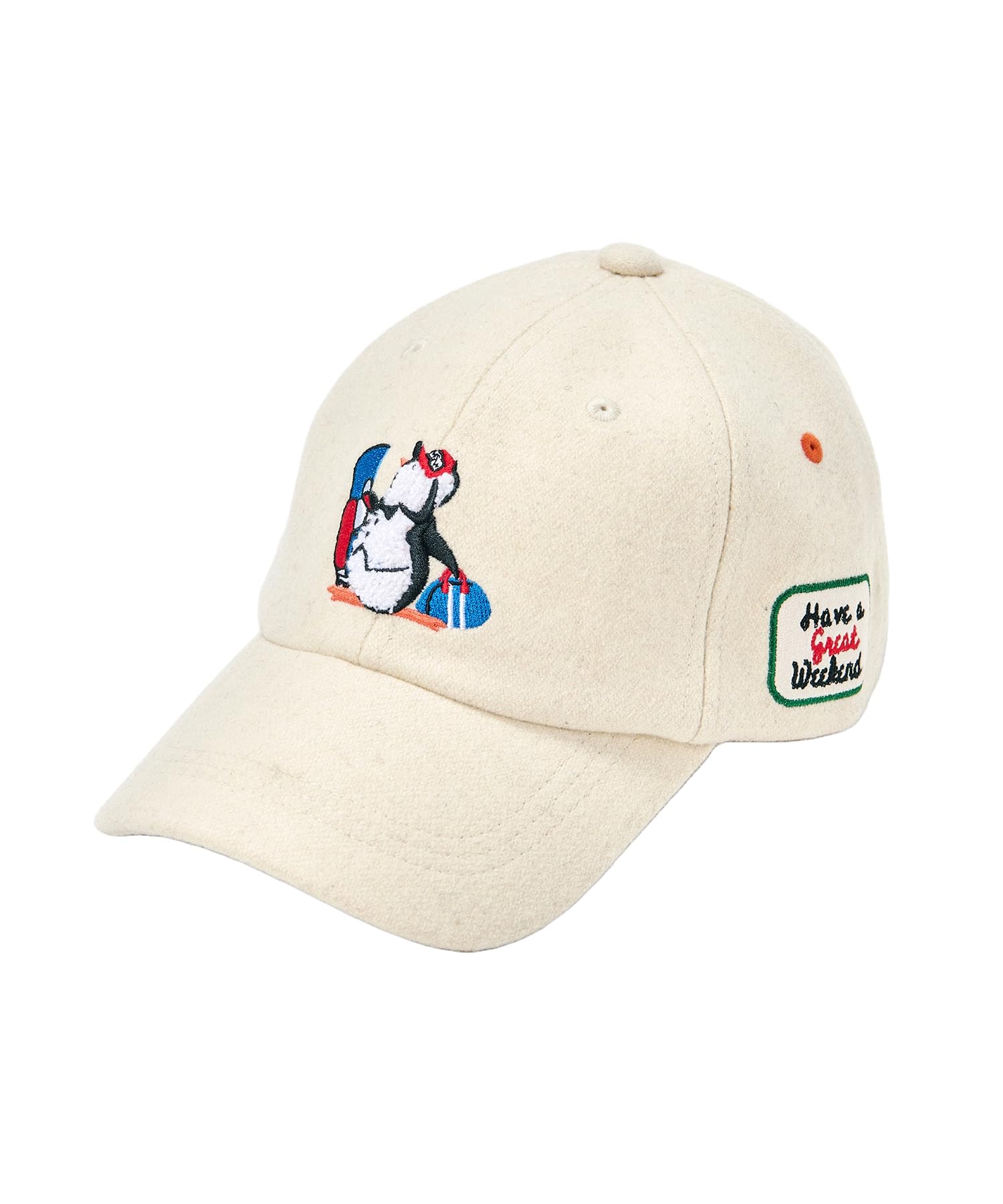 

[Munsingwear] Cap, Character Design, Flannel Material, One-Touch Buckle, Cute, Golf, MG4FCP20L, Women s, WH00 (White)