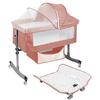 Bedside Crib 4-In-1 Multi-function with Changing Table, 6 Levels Height Adjustable Baby Bed Basket & Mosquito Net, Portable Newborn Infant