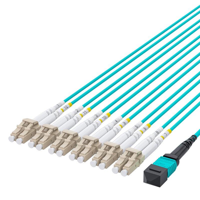 HAILE Multi-mode MPO-LC 12-core 40G/10G & 100G/25G OM3 Fiber Adapter
