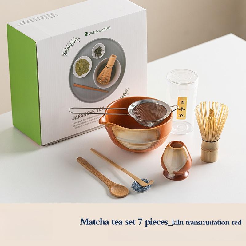 Japanese Matcha Set with Ceramic Bowl Bamboo Matcha Whisk and Tea Scoop for Tea Lovers Gifts Tea-making Tools Accessories