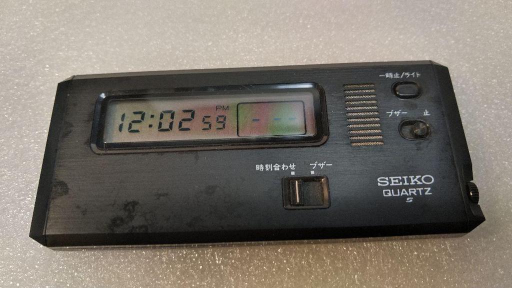[USED] Out of print, working condition watch, pocket alarm, black, Seiko, Showa retro, rare