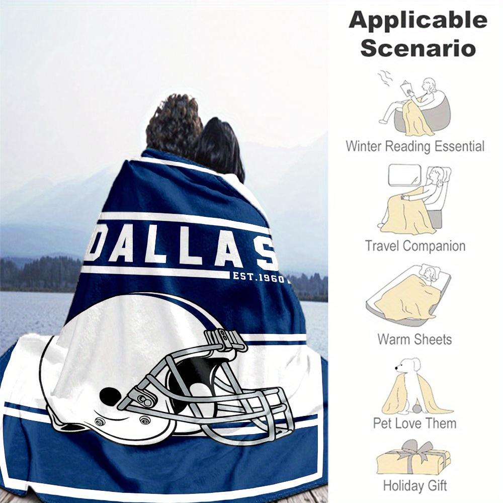 1pc Dallas Cowboys Blanket for Sofa Bed Soft and Light Bedding Ideal for Picnics, All-Season Christmas Outdoor Decor Accessories-c0803042