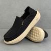 Men's Summer Shoes Lightweight Thick Sole Breathable Canvas Slip-On Casual Comfortable Soft