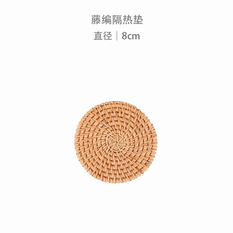 

Vine Woven Heat-resistant Heat-insulating Mat Circular Coaster Home Heat-resistant Dining Table Tea Tray Kitchen Clay Pot Mat 40 x 140cm&Rotundity