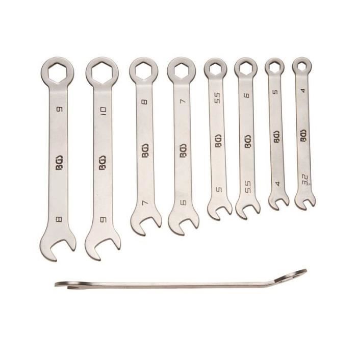 Jeu de clés mixtes exécution mini 4 - 10 mm 8 pièces