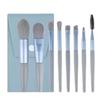 Mini Portable 8Pcs Makeup Brush Set Soft Synthetic Bristles Cosmetic Brushes with Storage Bag for Trip Outdoor Use