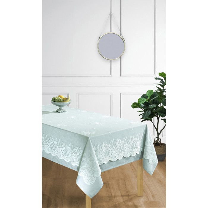 A Surprise Is Hidden Behind This Offer Stain-resistant Tablecloth All Sizes - Tablecloth + Overlay Mint - Rectangular Tablecloth 150 X 3