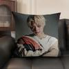 P-Park Ji-Hoon Singer Cushion Cover Natural Linen Organic Fabric Double-Sided Printing Sofa Home Decor Gift Pillow Case