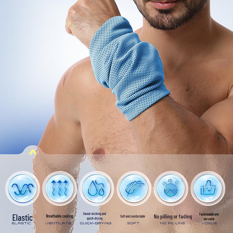 Ice-Feeling Breathable Sports Wristband: Sweat-Absorbing and Wiping for Men & Women - Perfect for Running, Fitness, Basketball, and Badminton.