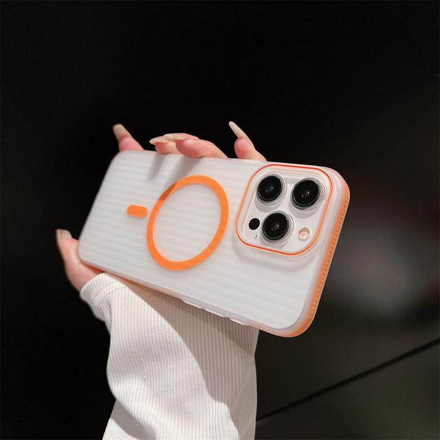 Fashion Translucent Magnetic Case For Magsafe Wireless Charging For iPhone 15 14 Plus 13 12 Pro Max Shockproof Bumper Back Cover