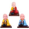 Soldriven Skakande Huvudmunk Prydnader Dansande Leksak Buddhistiska Munksfigurer Statyer Bil Hem Kontor Dekorationer