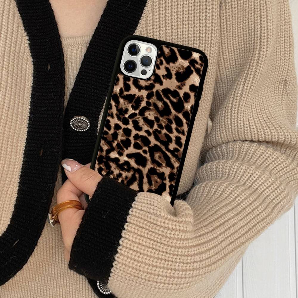 Leopard Cheetah Print Shockproof Cover For IPhone 17 16 15 14 Plus 13 12 11 Pro Max Soft Hard Phone Case