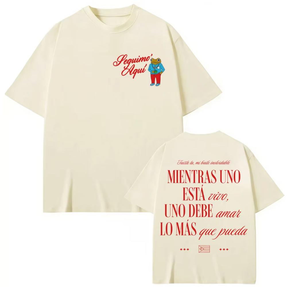 Rapper Bad Bunny Merch T-Shirt Mode Hip Hop Popmusik Kurzarm T-Shirt Herren Damen Lässig Locker Baumwoll T-Shirt Streetwear