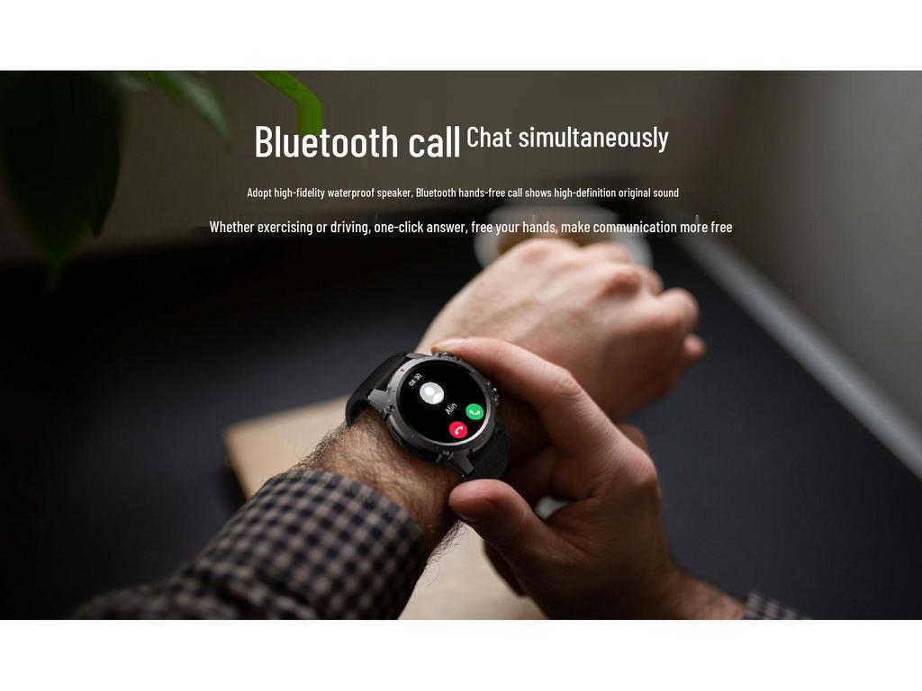 DM52 Smartwatch: Waterproof IP68, Bluetooth Calls, GPS Sport Tracker, Swimming-Compatible