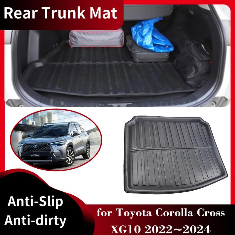 Car Rear Trunk Mat for Toyota Corolla Cross XG10 Hybrid ~2024 Luggage Liner Tray Pad Boot Carg Cover Accessories