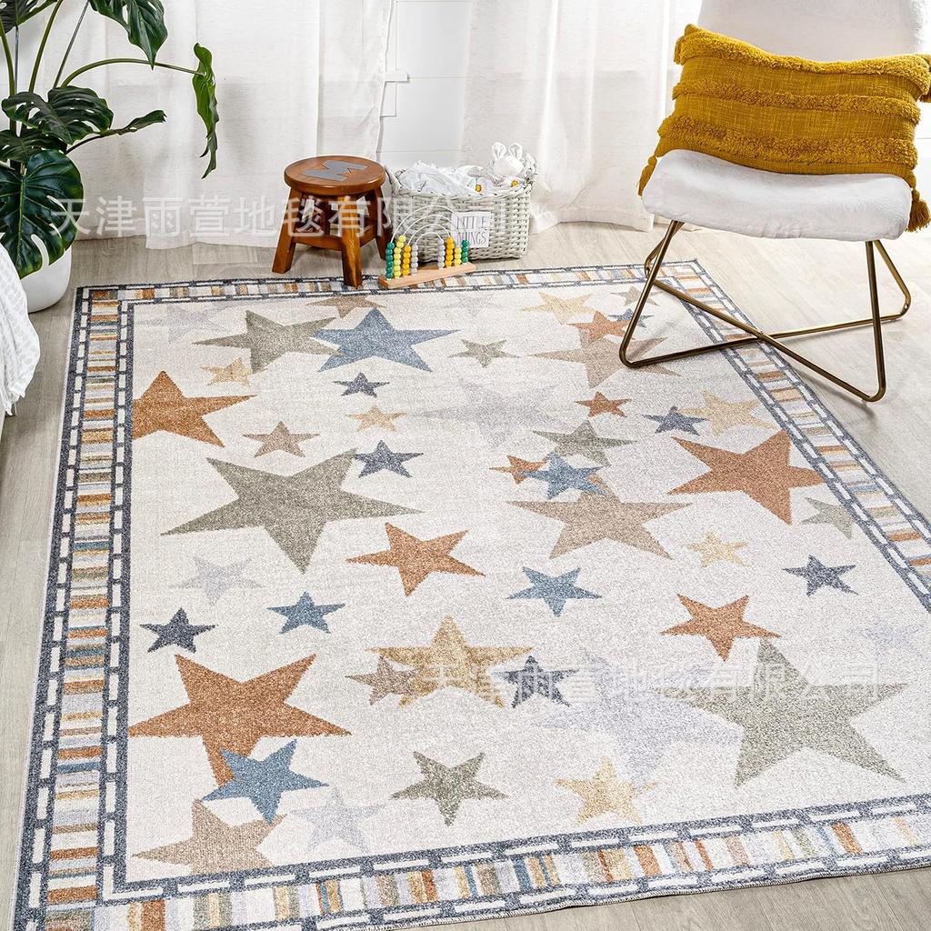 Retro Style Carpet Living Room Bedroom Tea Table Carpet Anti Slip Water Absorbing Carpet