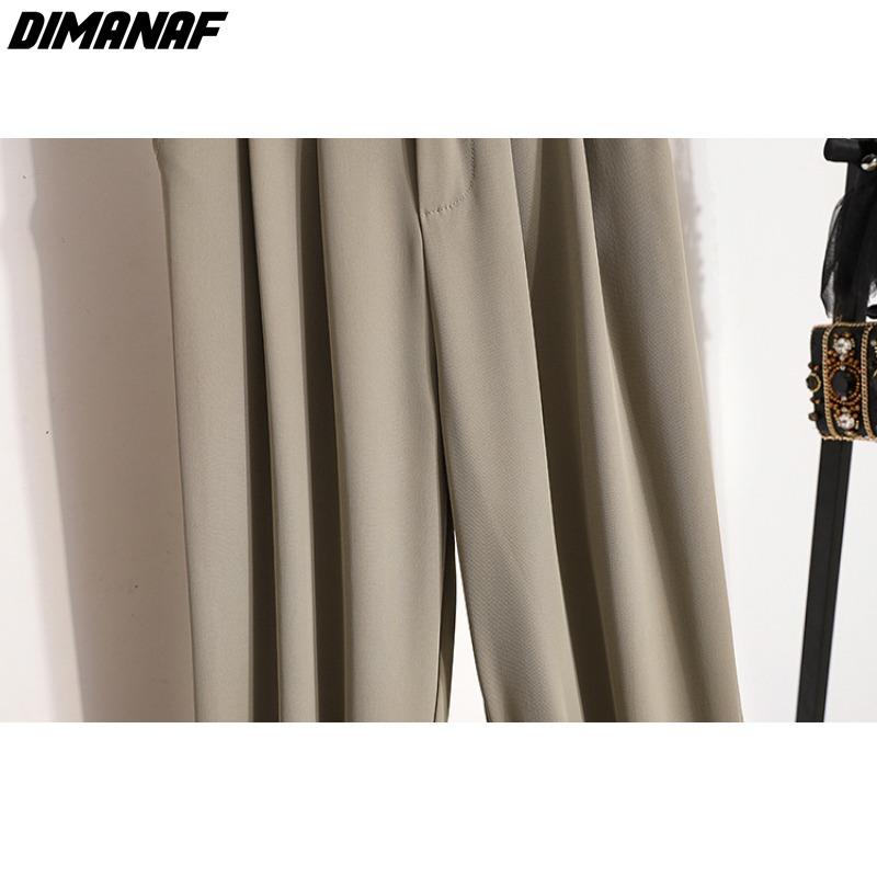 DIMANAF 2024 Spring Summer Plus Size Women New Long Pants Trousers Casual Loose Solid Harem Pants Wide Leg Pants Fashion Lady