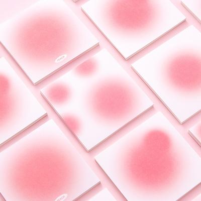 50Sheets/pc Gradient Color Sticky Note Self-adhesive Notepad Red Dots Prints Memo Pad for Staff Students Notebooks Writing Pads