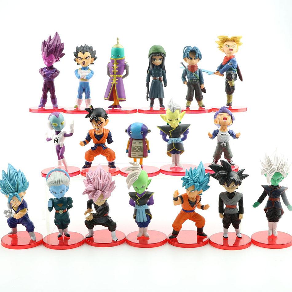 13/18/21Pcs/Set  Z Super Saiyan Goku Anime Figure Gohan Vegeta Broly Piccolo Majin Buu Action Figurine Model Gift Toy