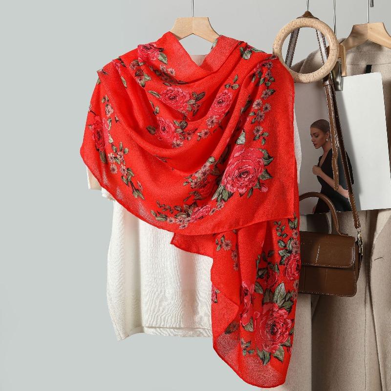 

Women s Xinjiang retro printed headscarf spring and autumn travel photo wearing scarf cape hot sale 180x70CM