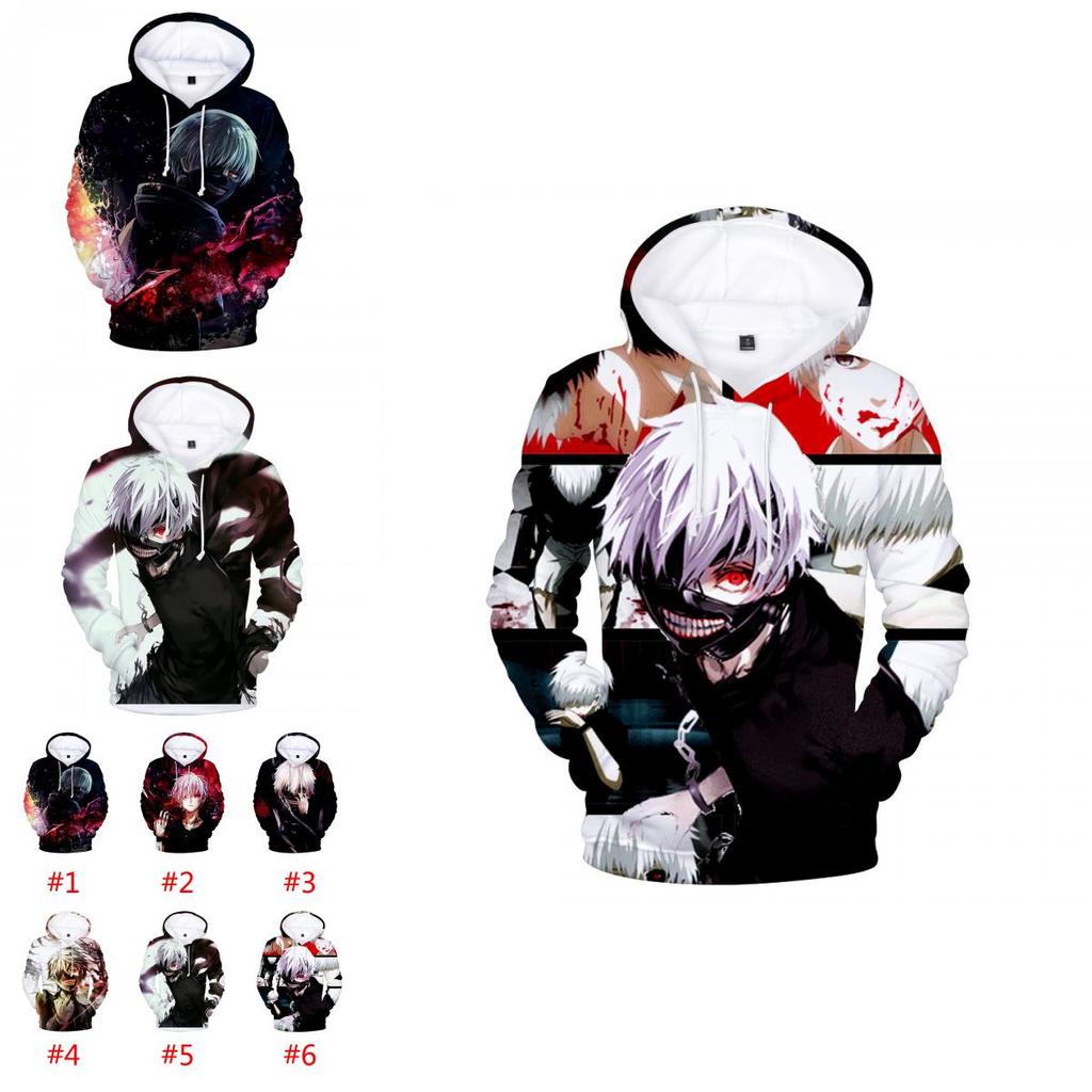 Tokyo Ghoul Hoodie Herren Damen 3D-Druck Pullover Cosplay Kostüm In Premium Baumwollmischung