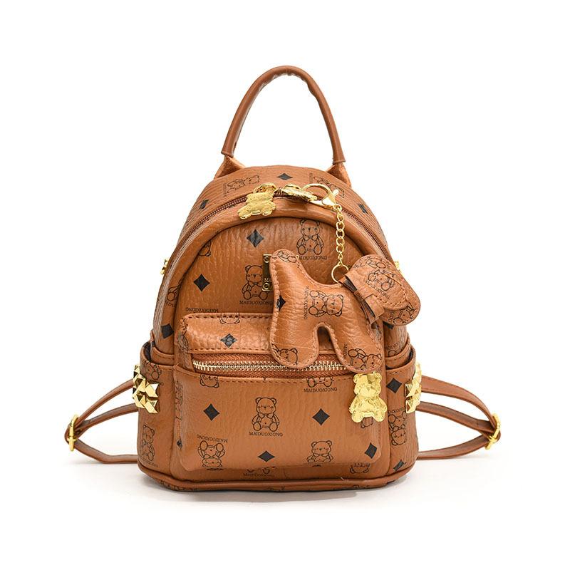 Νέα τσάντα υψηλής ποιότητας για την αρχή της άνοιξης, κλασικό σακίδιο πλάτης με αρκουδάκι, ευέλικτη τσάντα ώμου για γυναίκες