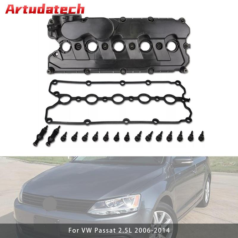 Artudatech Engine Valve Cover w/Gasket Bolts Cap For VW Beetle Golf Jetta Passat 2.5L Car Accessories