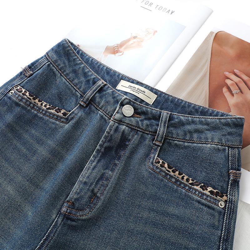 2025 Women's Petite Loose Drape Cropped Straight-Leg Jeans for Spring & Autumn