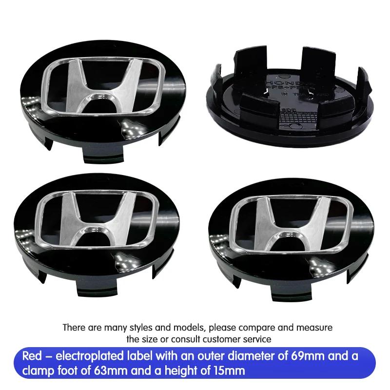 4pcs 58/62/69mm Car Wheel Center Hub Center Cap Rim Hub Dustproof Cover Emblemem For Honda Accord CRV XRV Civic Odysse Fit City