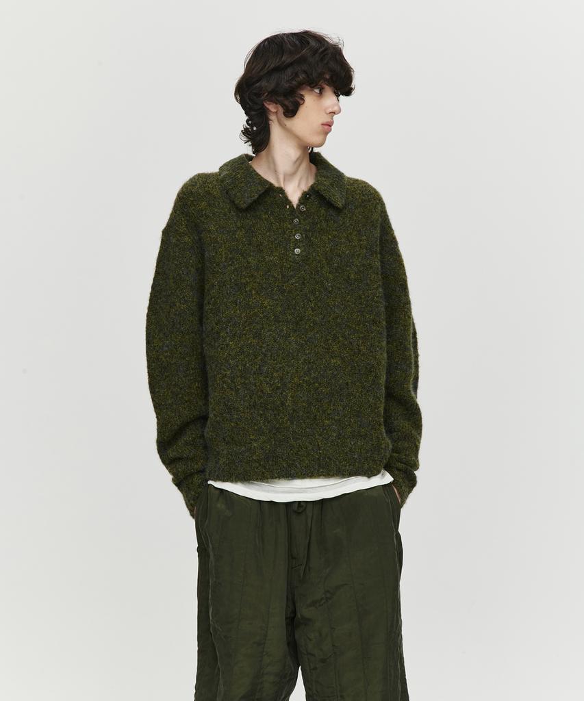 Hoite Het Mohair Polo Knit (Khaki)
