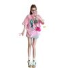 American Vintage Short Sleeve Pure Cotton T-Shirt Women's Summer Loose Plus Size Trendy Leisure Printed Casual Round Neck Top